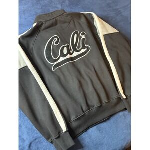 Mogul Premium Menwear Cali Stoic Track Jacket Mens 2XL Black Gray White Zip Up
